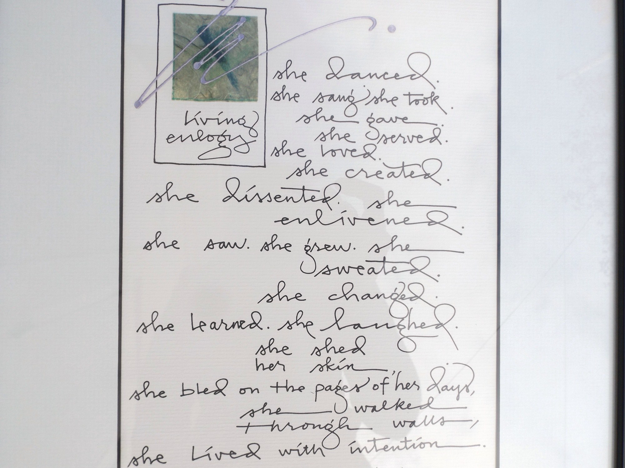 Framed Calligraphic 'Living Eulogy'