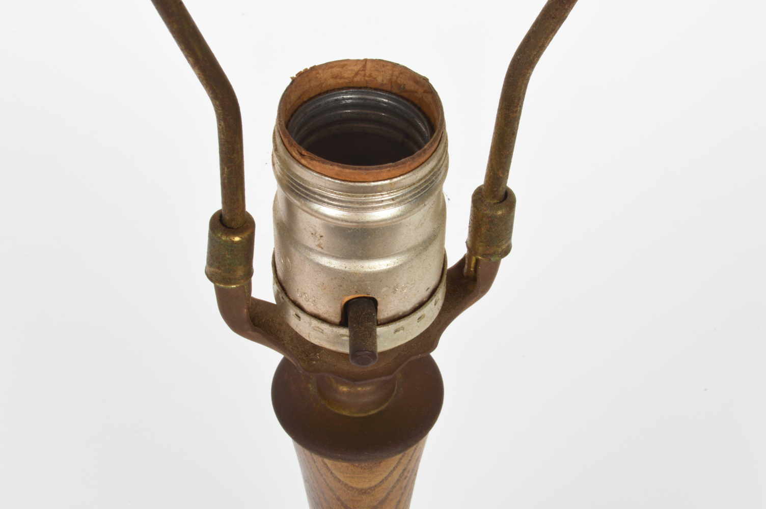 Mid-Century Modern Ceramic and Teak Table Lamp