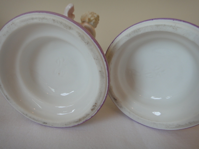 Pair of Vintage Cherub Boot Vases