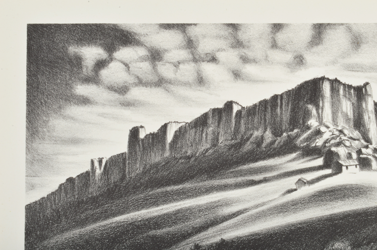 Signed Philip Cheney Stone Lithograph Landscape