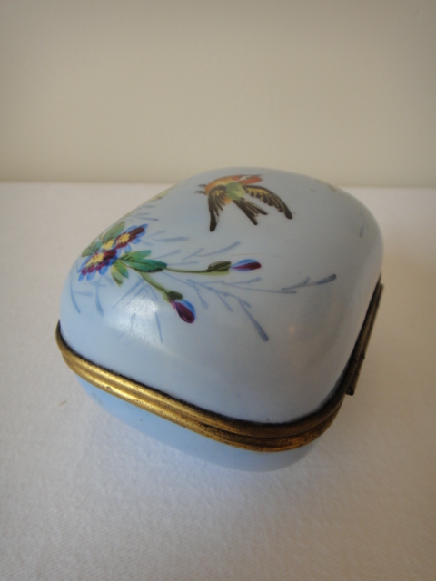 Vintage Enamel Hand Painted Trinket Box