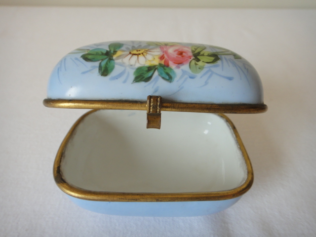 Vintage Enamel Hand Painted Trinket Box