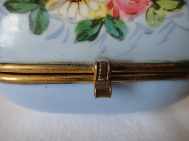 Vintage Enamel Hand Painted Trinket Box