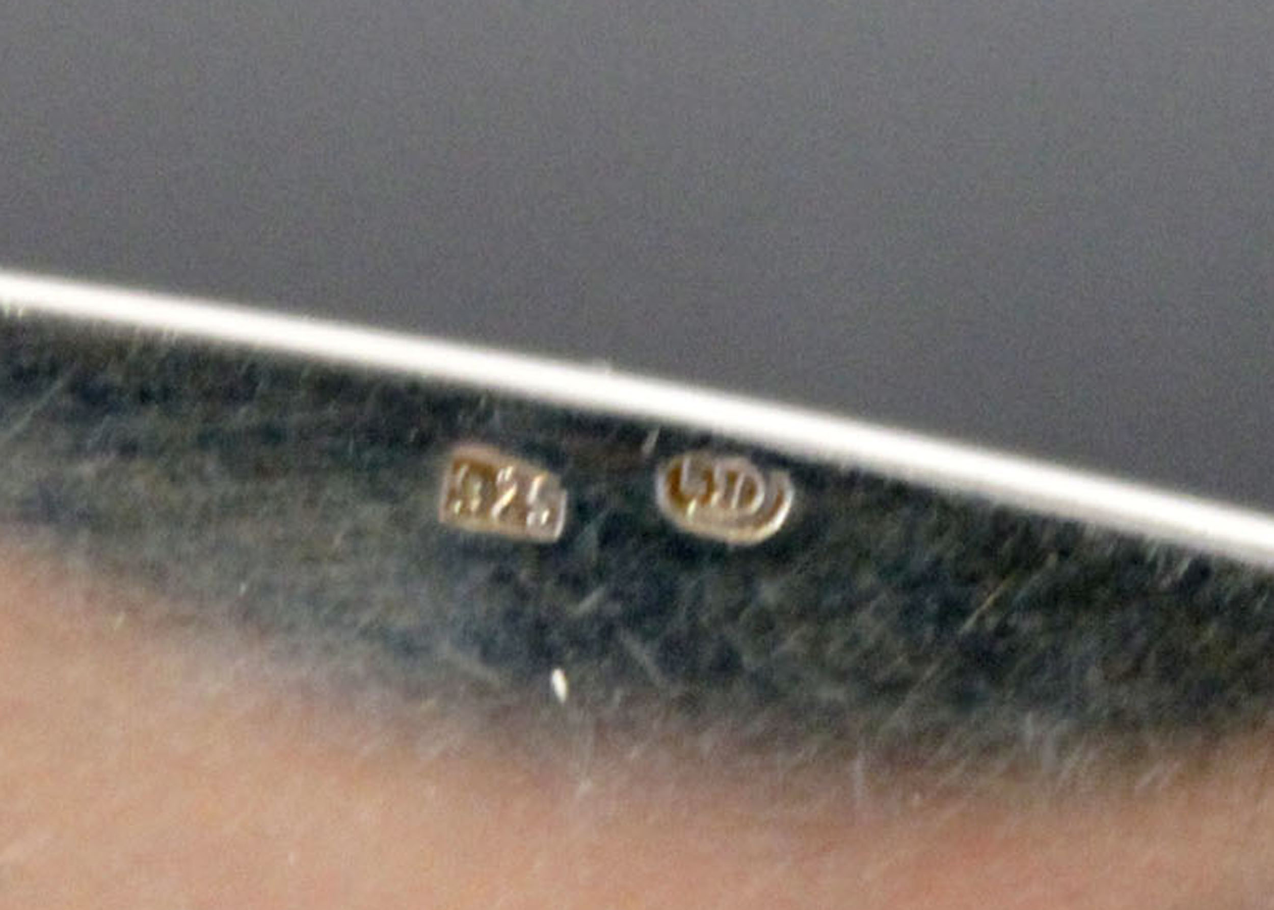 Polished Amber and Sterling Silver Brooch