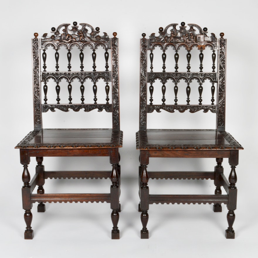 Pair of Antique Jacobean Chairs 