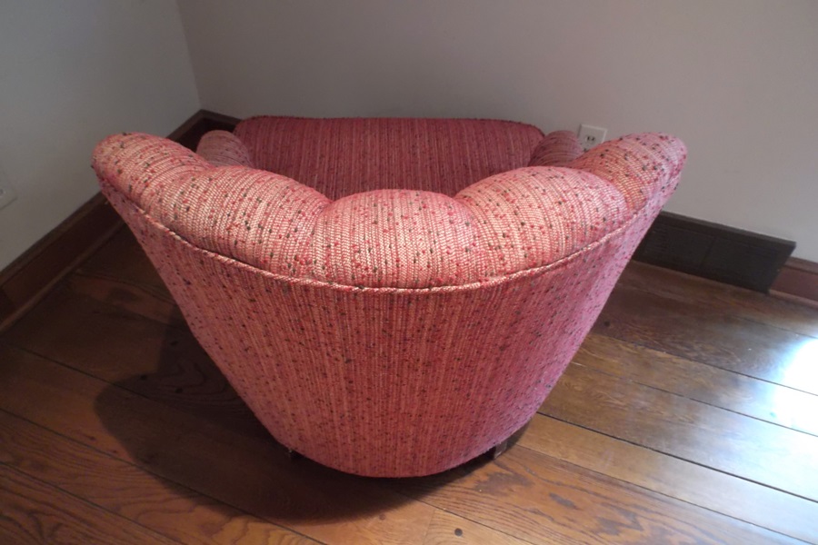 Mid 20th Century Tufted Fan Back Arm Chair 