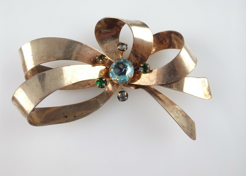 Vintage Sterling Silver Bow Brooch