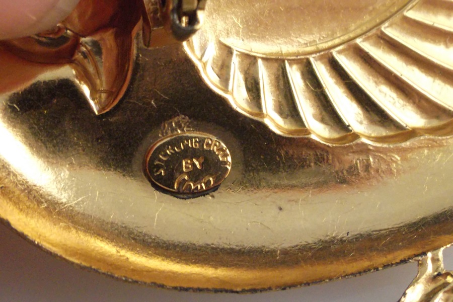 Vintage Sterling Silver and Gold Tone Bird Brooch 