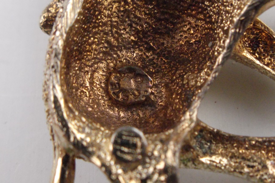 Vintage Sterling Silver and Gold Tone Elephant Pendant