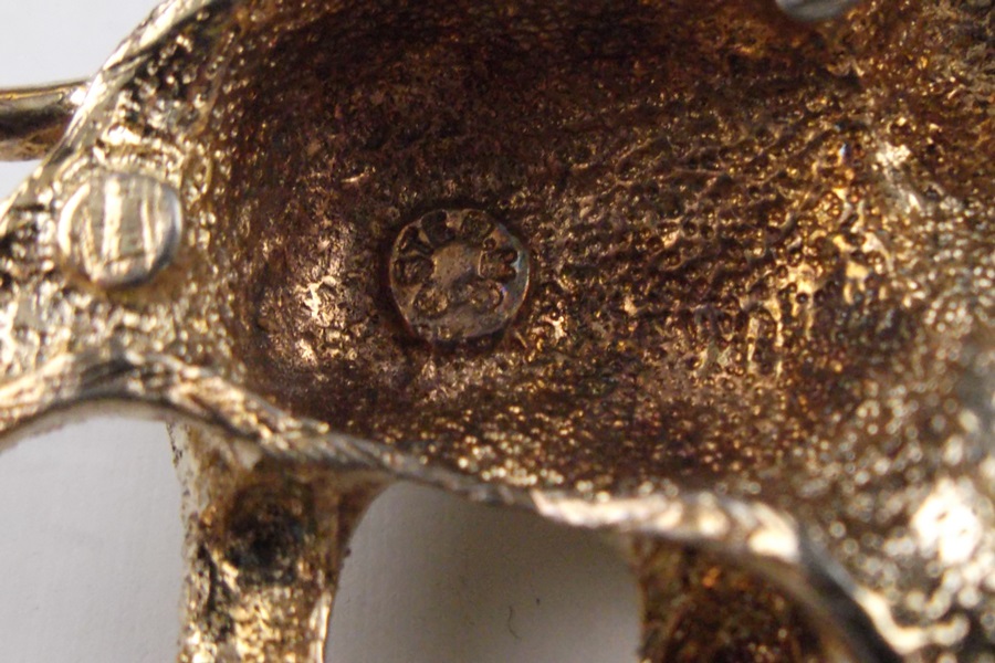 Vintage Sterling Silver and Gold Tone Elephant Pendant