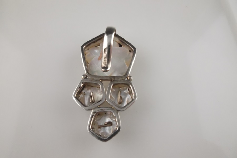 Vintage Sterling Silver and Mother of Pearl Pendant