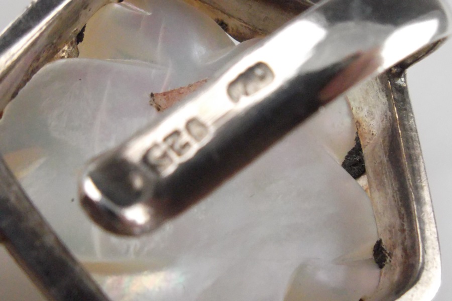 Vintage Sterling Silver and Mother of Pearl Pendant