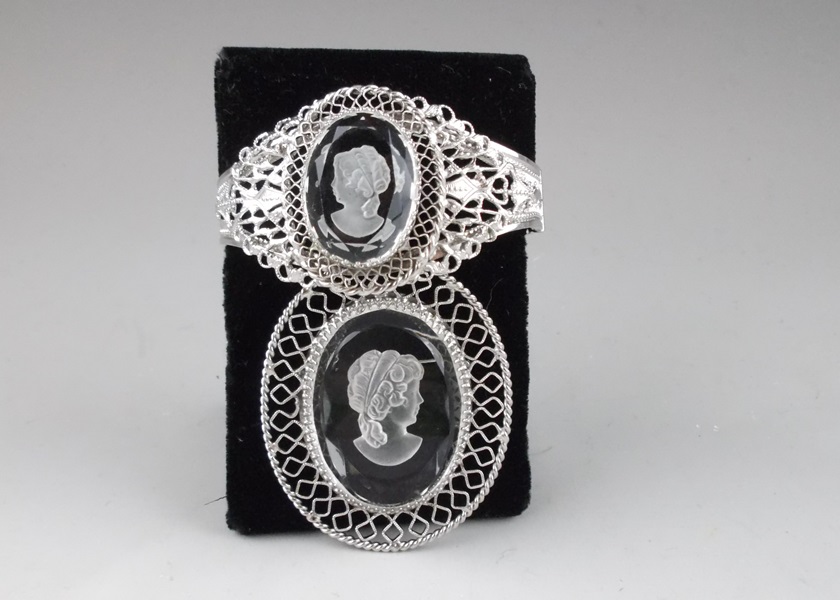 Whiting and Davis Intagilo Cut Glass Jewelry 