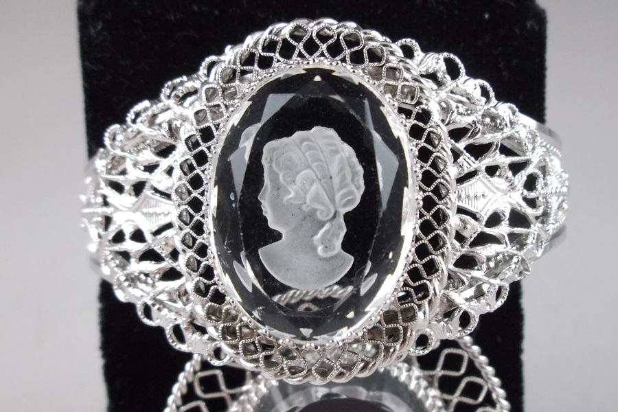 Whiting and Davis Intagilo Cut Glass Jewelry 