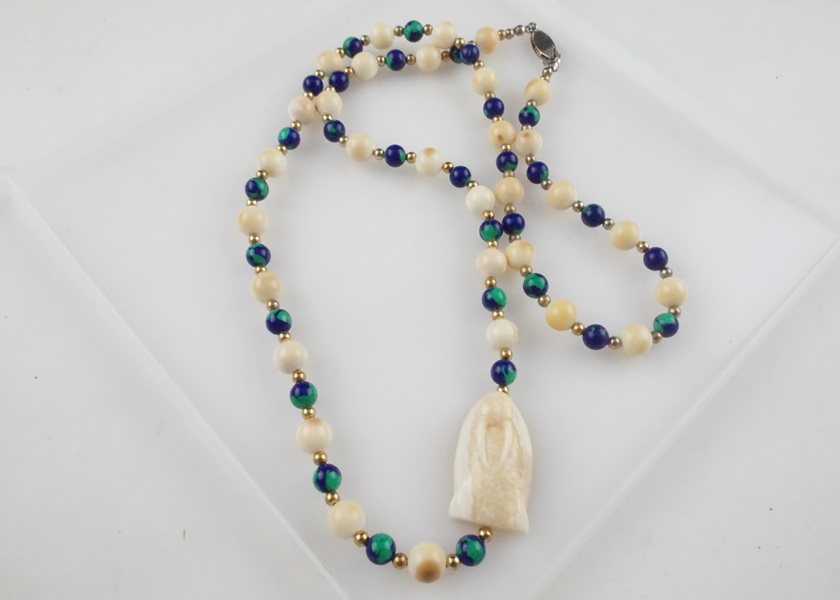 1940s Walrus Ivory Bead Necklace