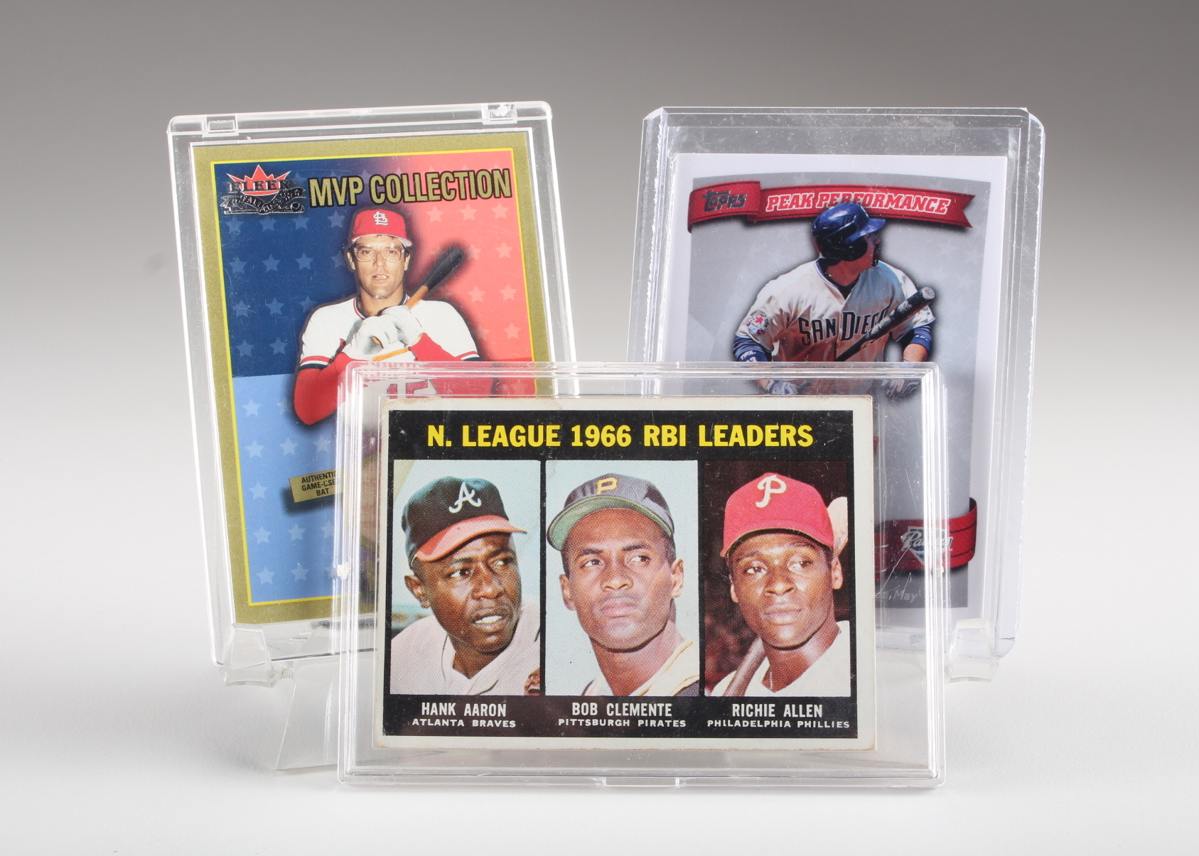Four Baseball Cards, Three Relic and One Vintage