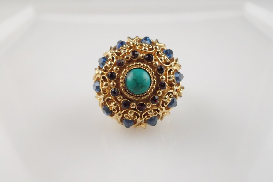 Vendome Gold Tone Dome Adjustable Ring