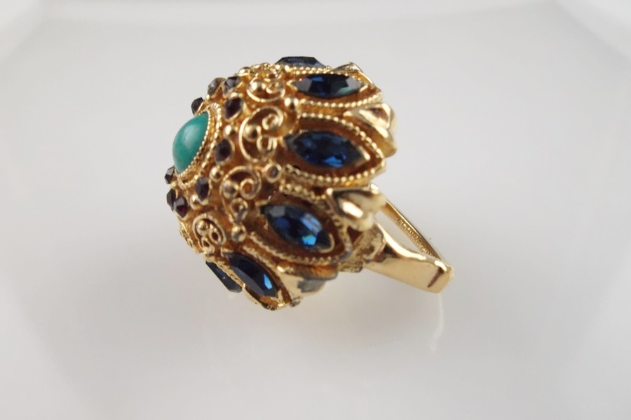 Vendome Gold Tone Dome Adjustable Ring