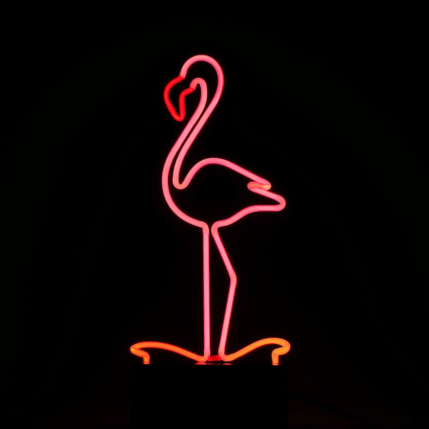 Neon Flamingo Sculpture