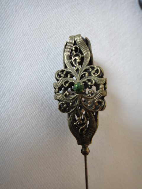 22 Antique & Vintage Hat Pins & Porcelain Holder