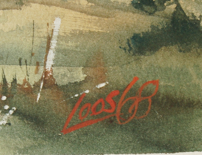 Original Watercolor of Mountains by Ray Loos