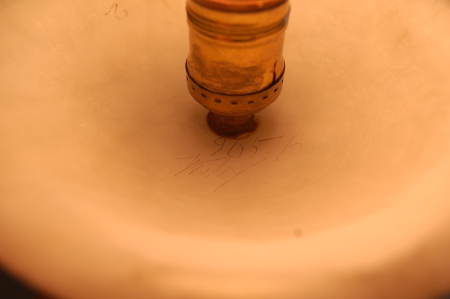 Antique Hand Carved Alabaster Lamp