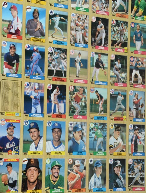 Complete 1987 Topps Baseball Card Set in Uncut Sheets