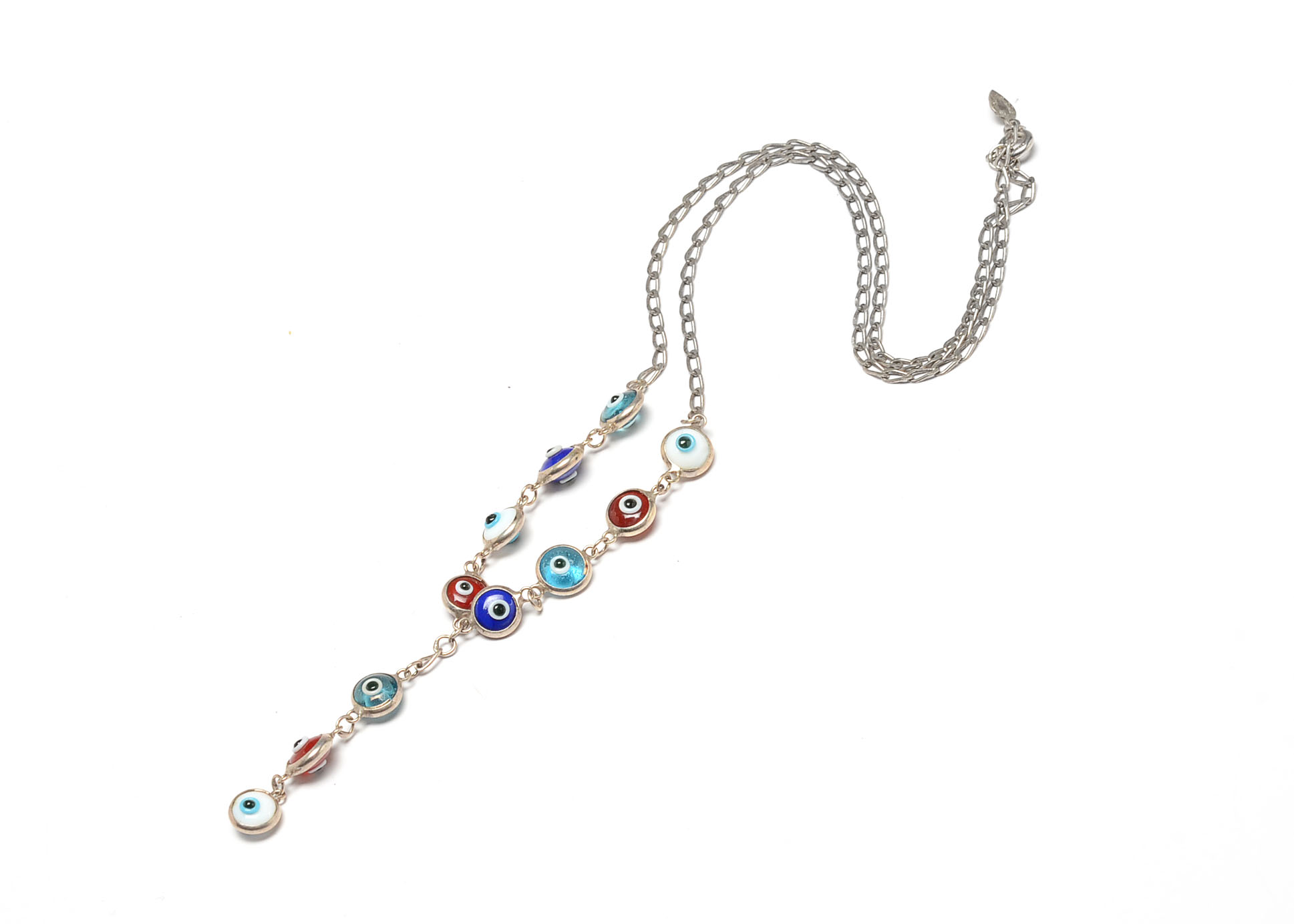 Sterling Silver Portuguese Evil Eye Necklace 