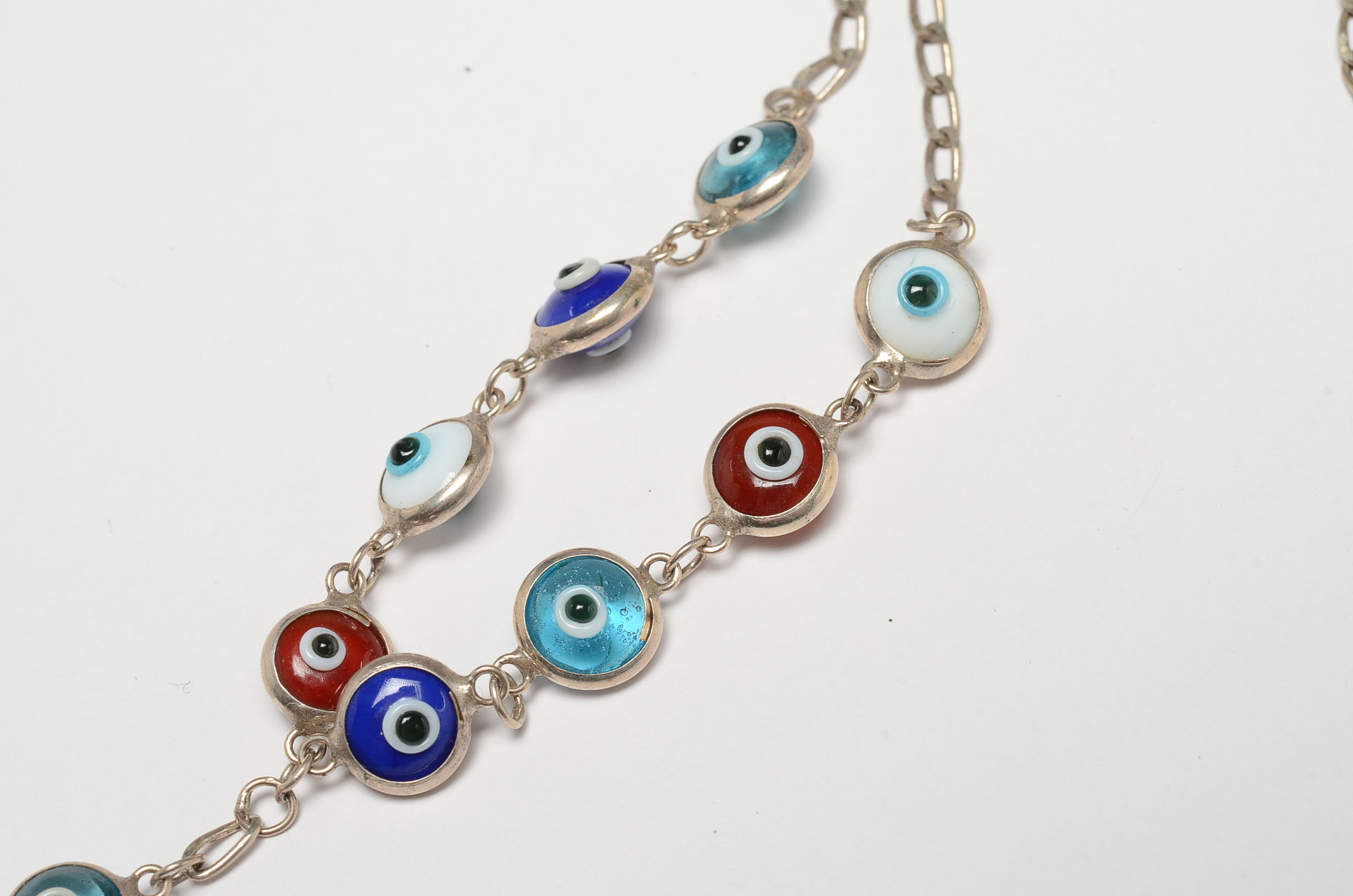 Sterling Silver Portuguese Evil Eye Necklace 