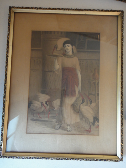 Three Vintage Prints & Water Color