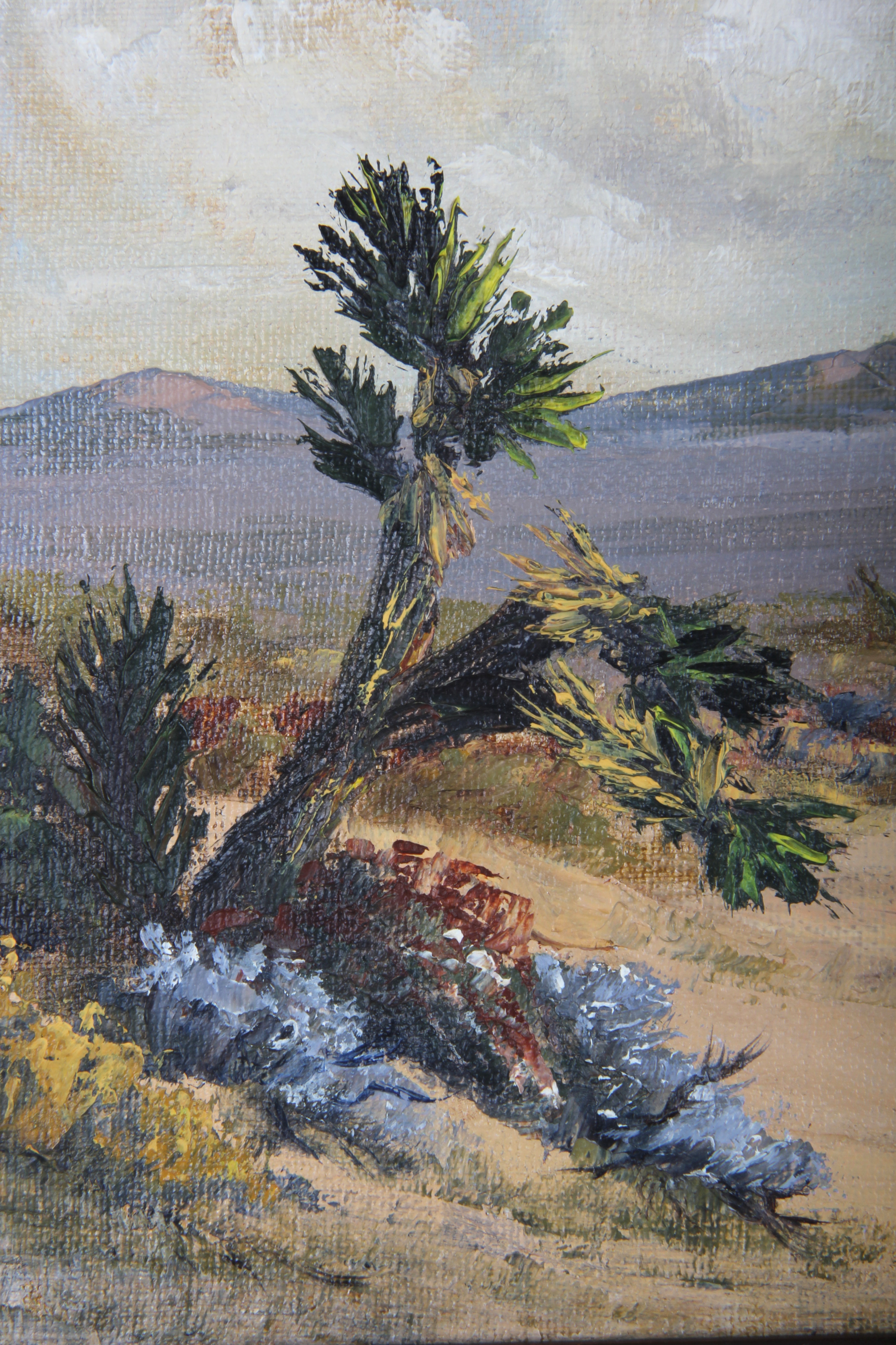 Original Dillie Thomas Desert Landscape Oil on Canvas