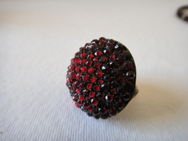 Antique 8k Gold and Garnet Ring & Two Bracelets