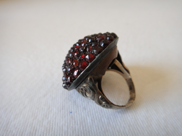 Antique 8k Gold and Garnet Ring & Two Bracelets