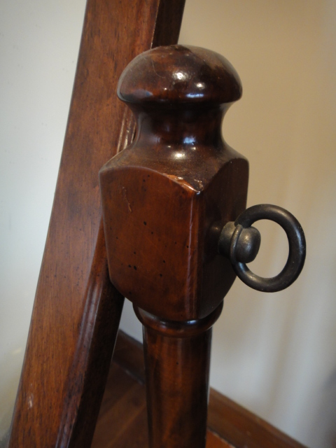 Vintage Wrought Iron & Wood Cheval Mirror