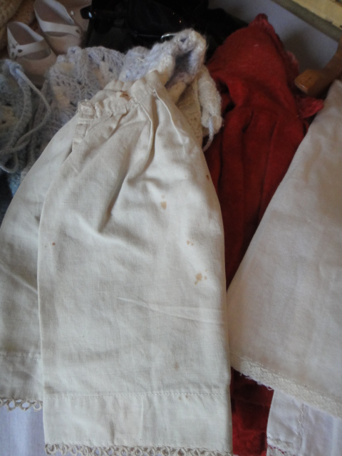 Vintage Winsum Doll Bed and Vintage Doll Cloths