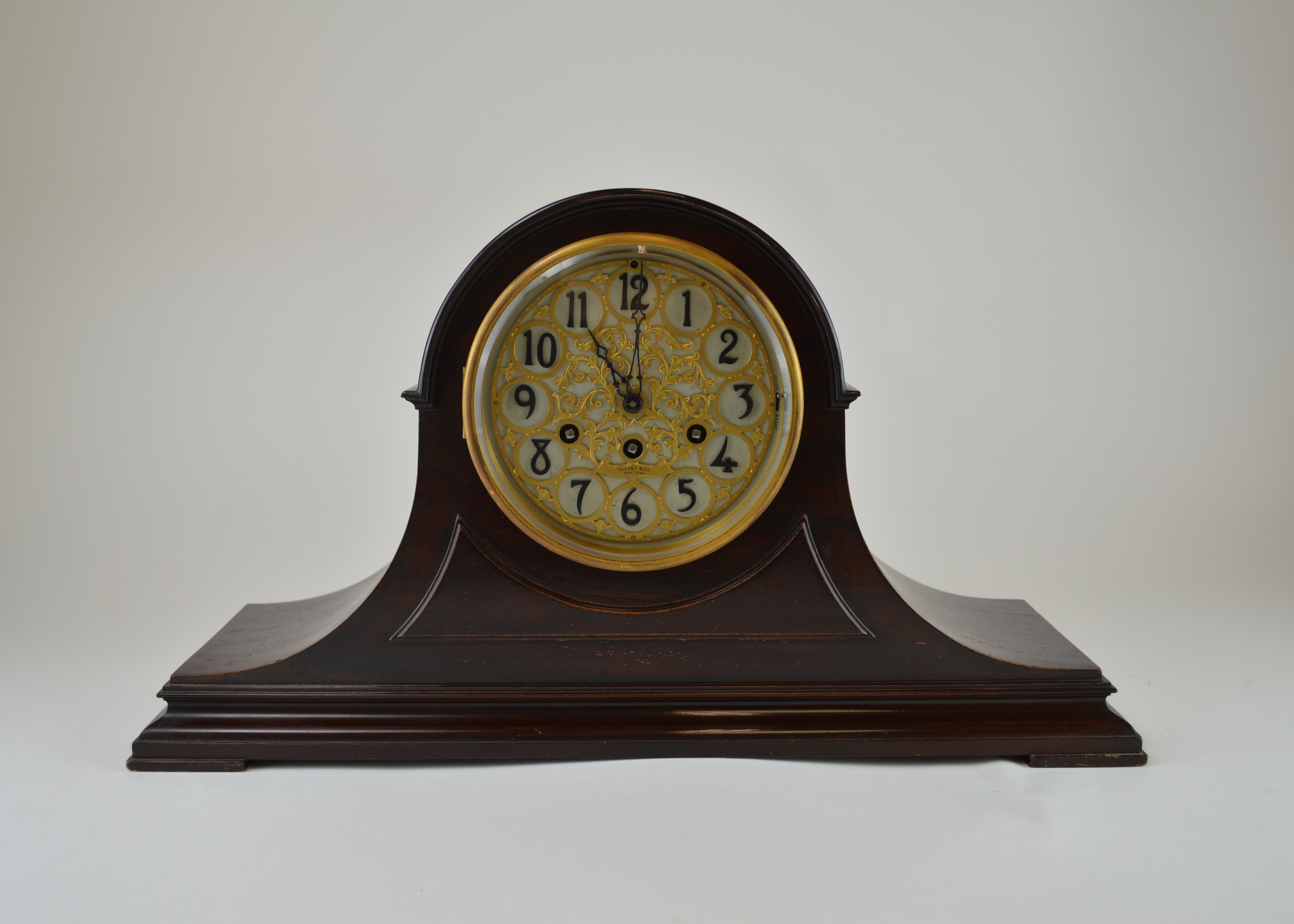 Antique Tiffany & Co. Mahogany Mantel Clock