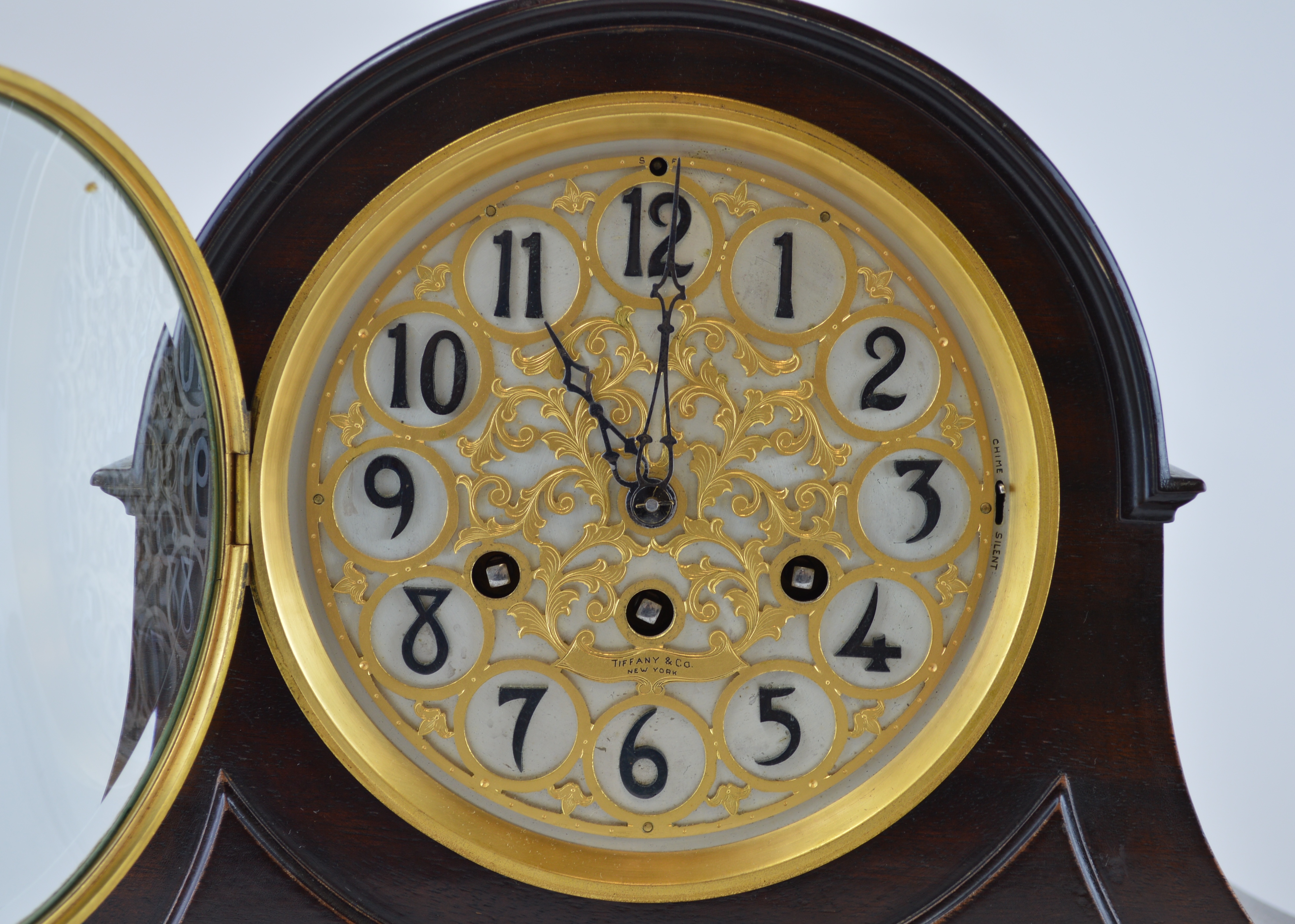 Antique Tiffany & Co. Mahogany Mantel Clock