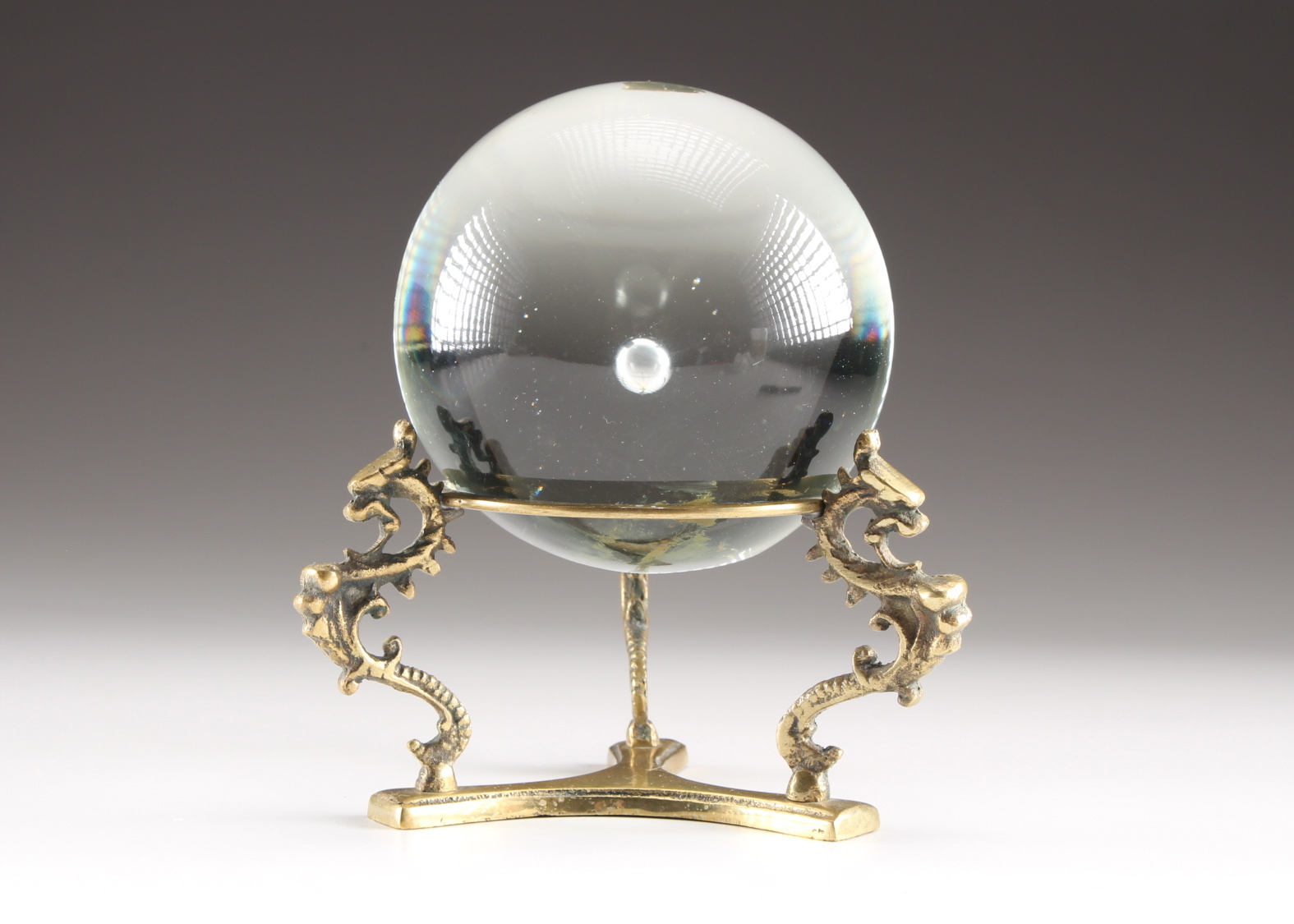 Crystal Ball on Brass Dragon Stand