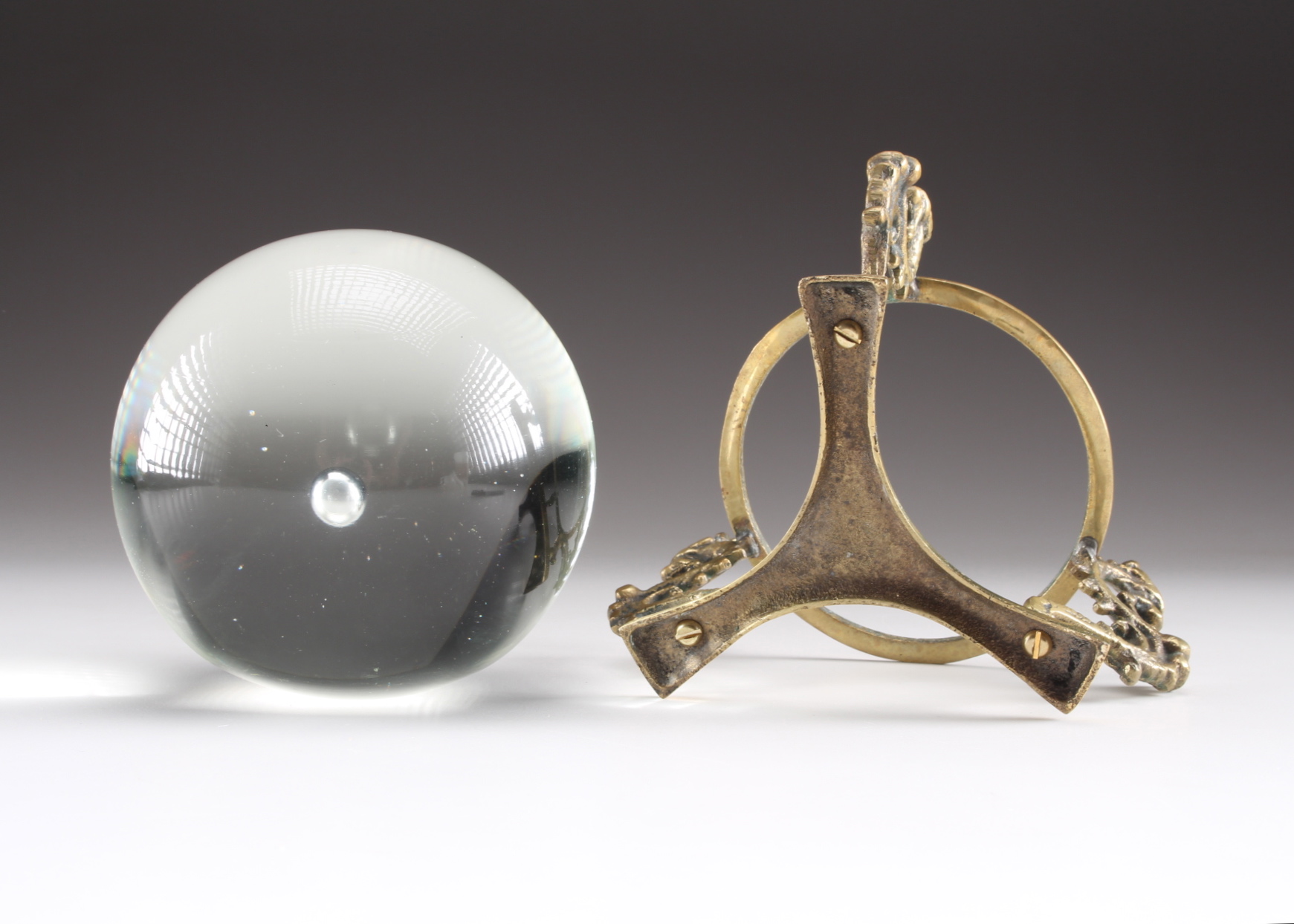 Crystal Ball on Brass Dragon Stand