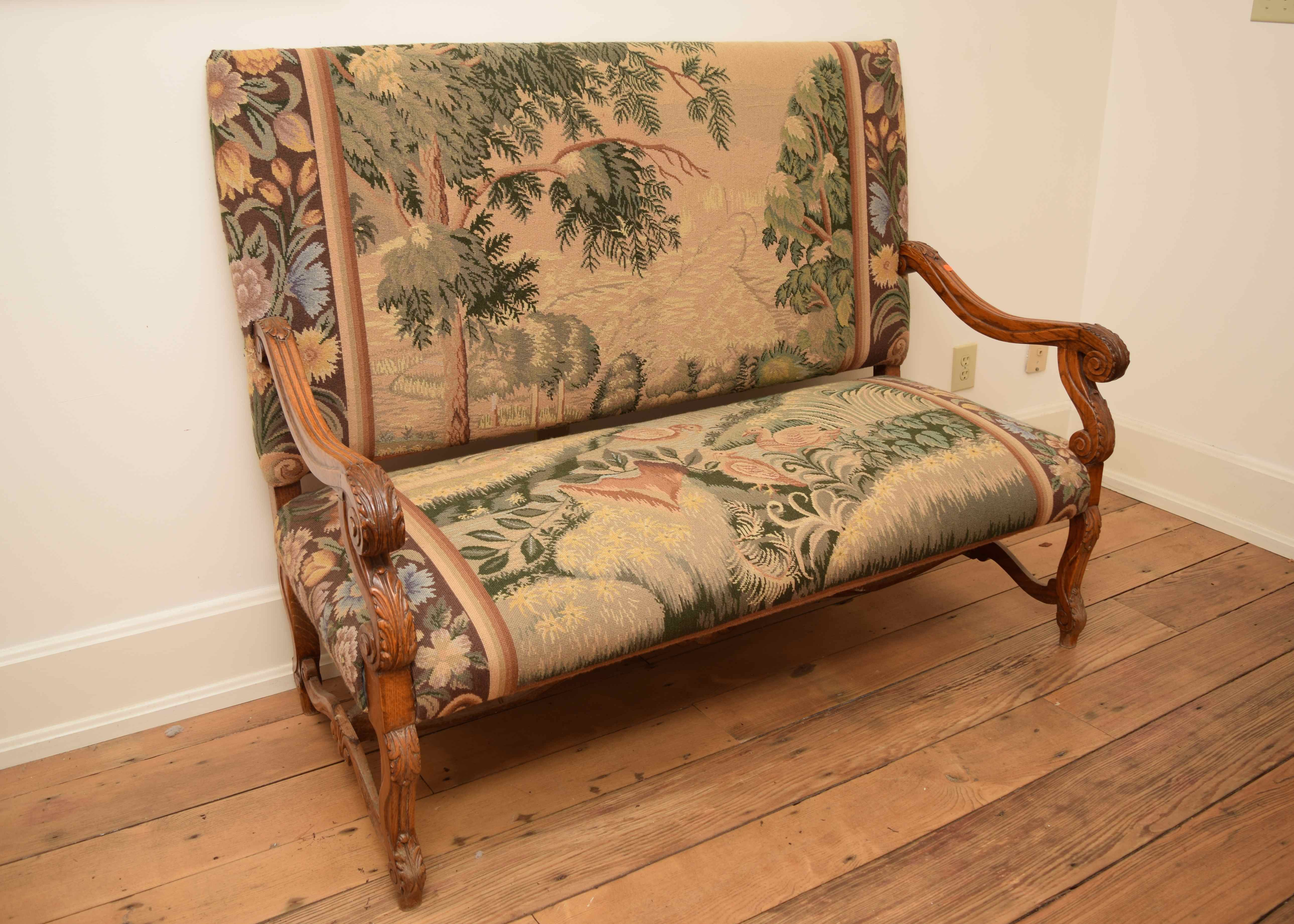 High Back Keeping Room Upholstered Bench