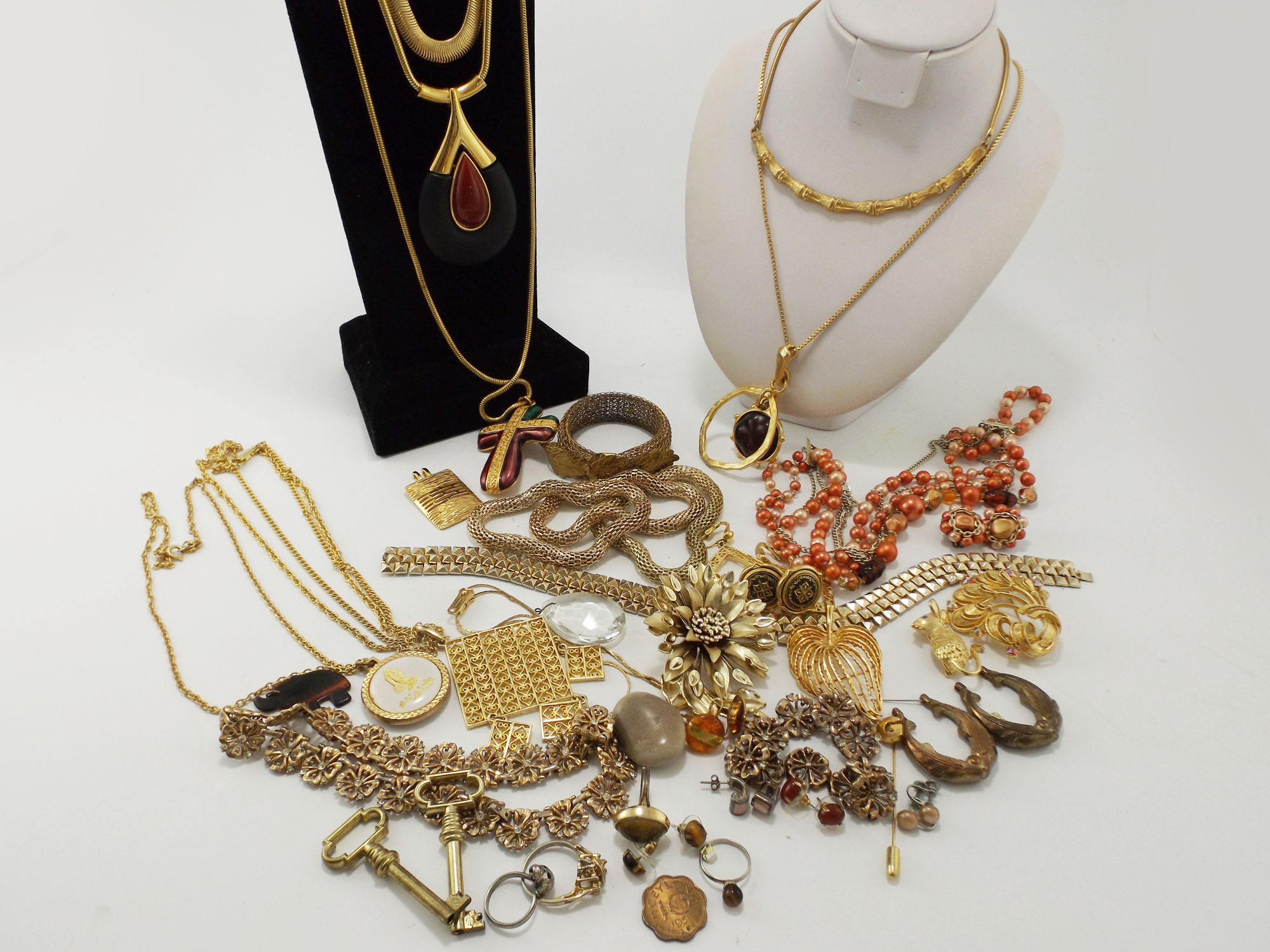 Vintage Costume Jewelry Collection with Lisner Pin
