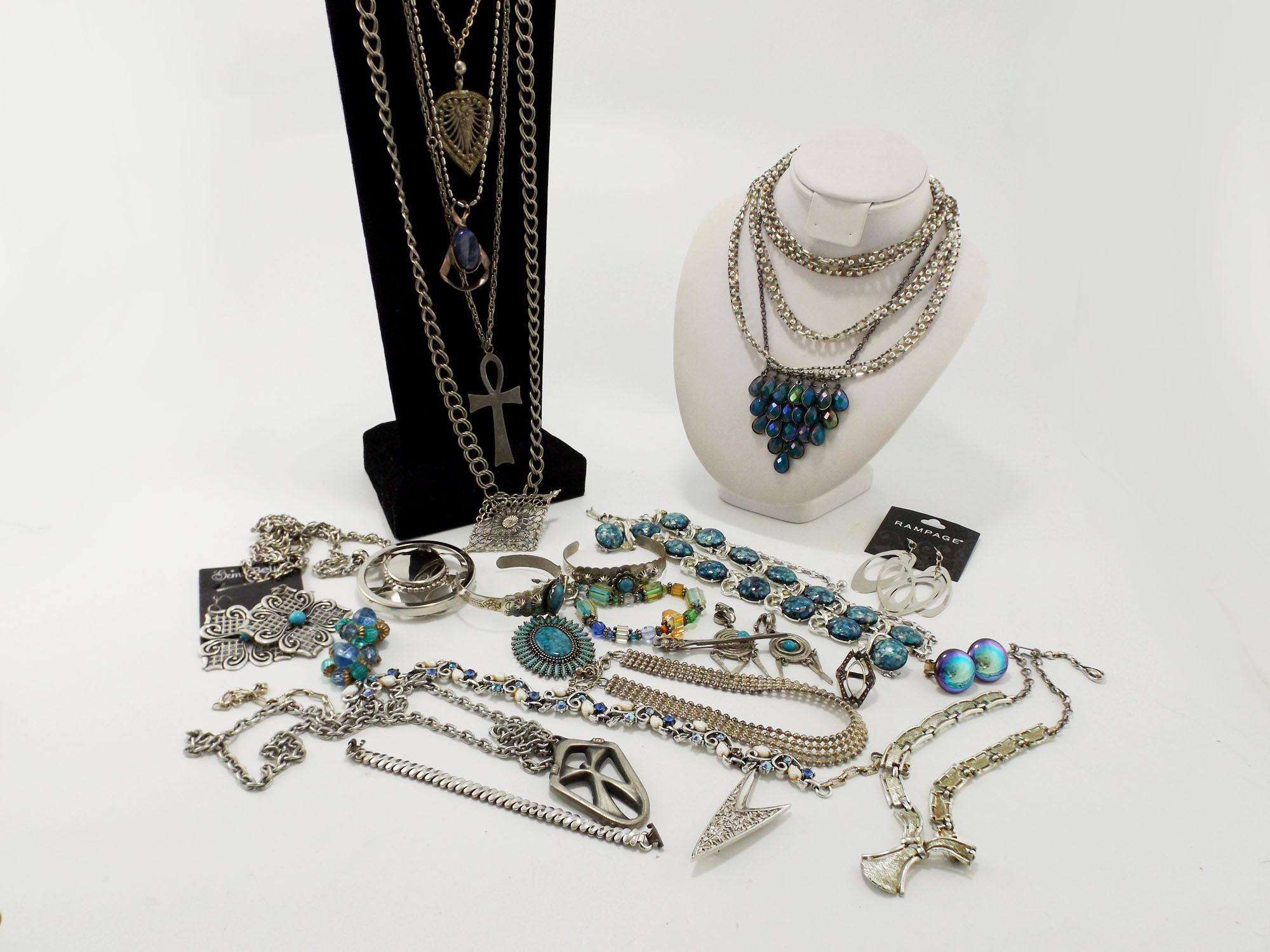 Costume Jewelry Collection in Silver Tones