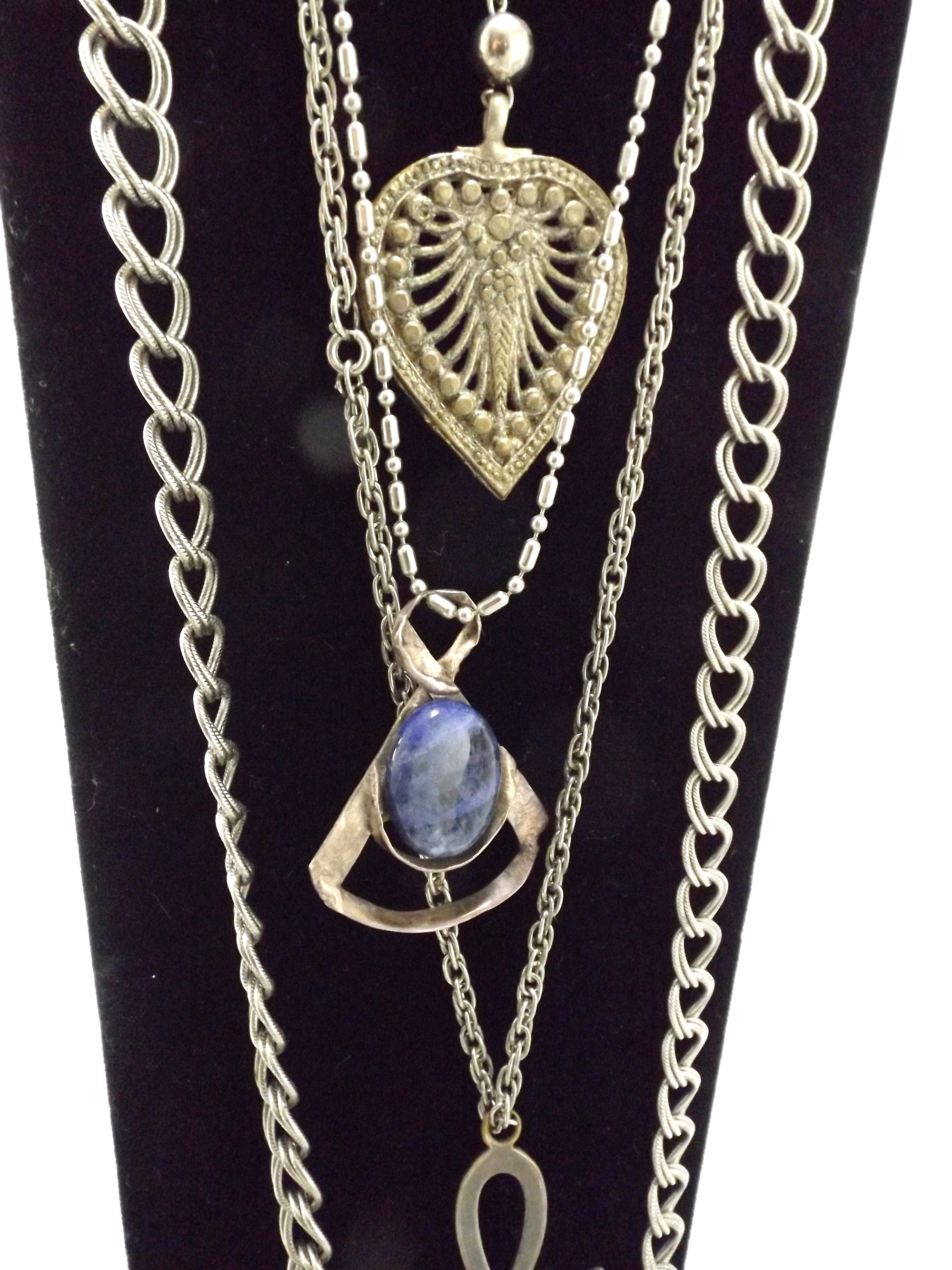 Costume Jewelry Collection in Silver Tones