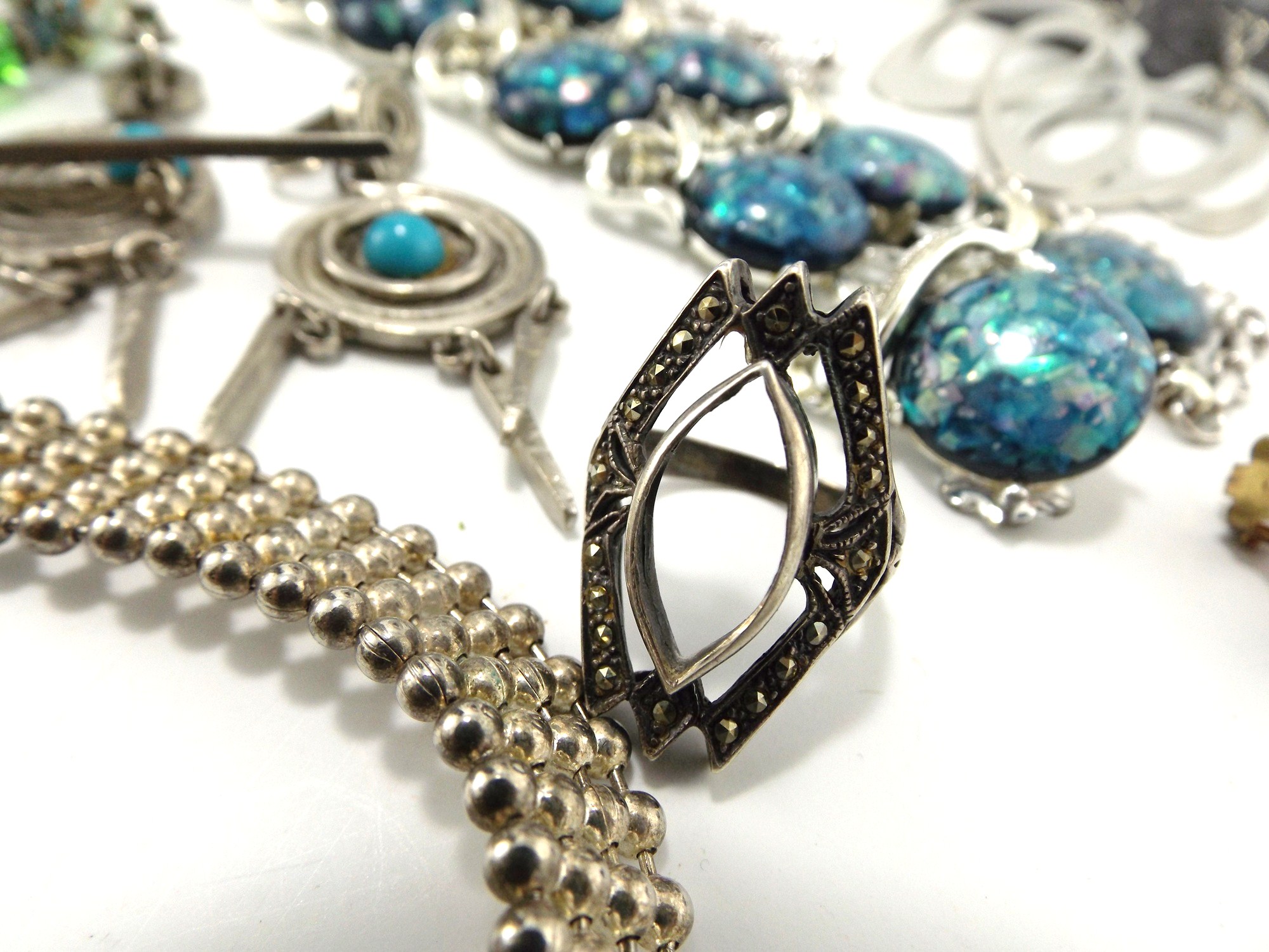 Costume Jewelry Collection in Silver Tones
