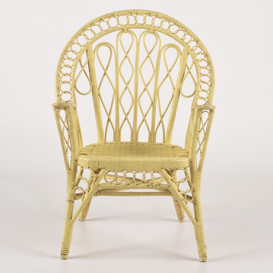 Canary Yellow Wicker Chair