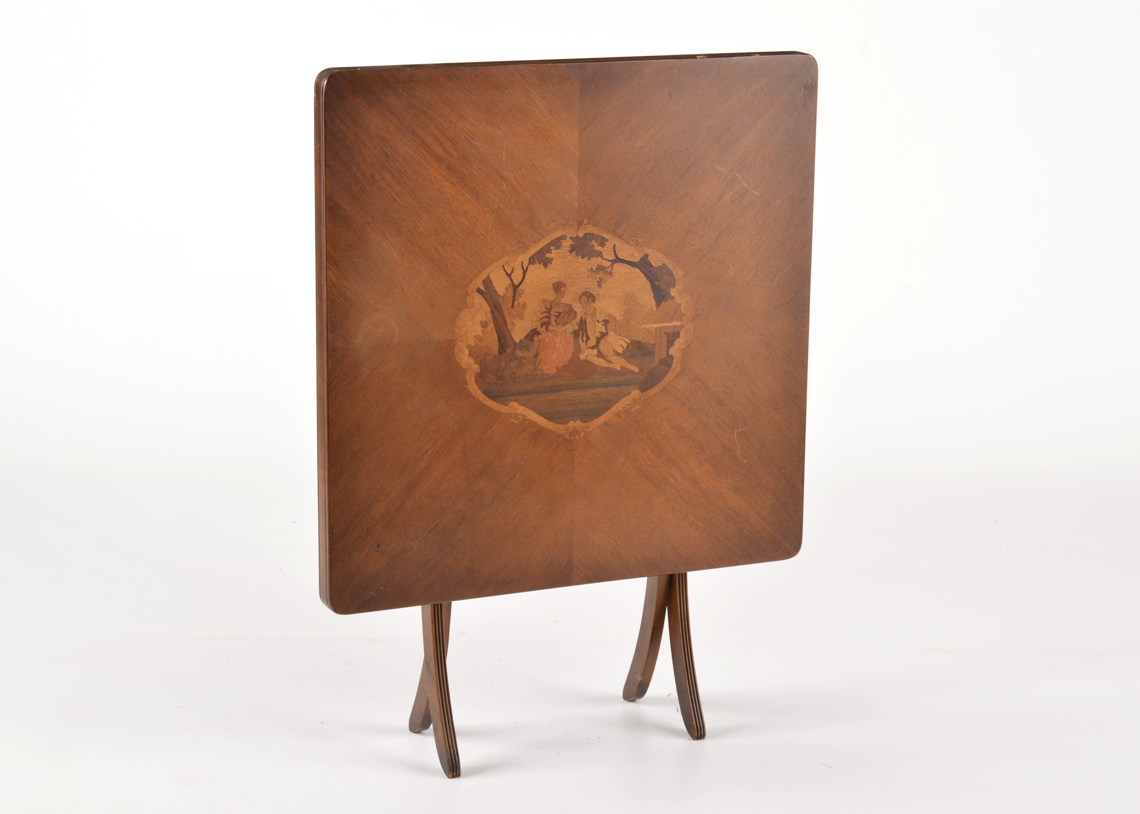 Circa 1940s Marquetry Tilt Top Card Table Everything But The House
