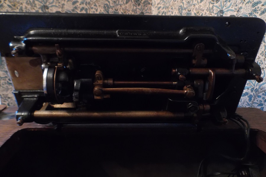 Converted Singer Treadle Sewing Table and Necchi Sewing Machine