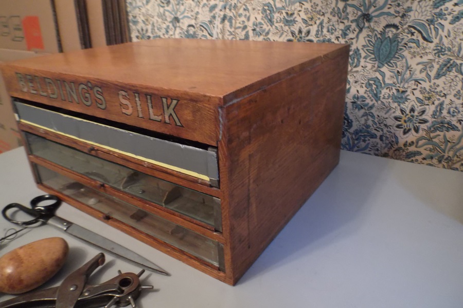 Vintage Beldings Silk Thread Display and Sewing Tools 