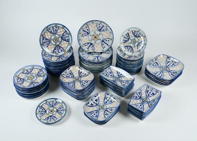 Vintage Spanish Hand Painted Pottery Dinnerware