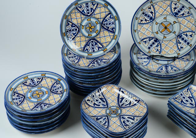 Vintage Spanish Hand Painted Pottery Dinnerware